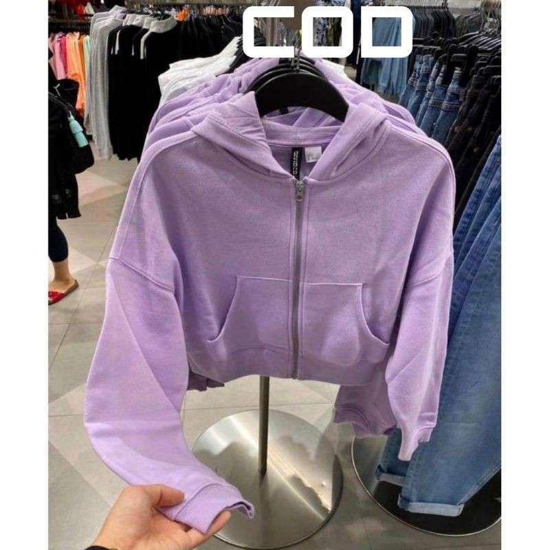 Jaket hoodie crop on sale