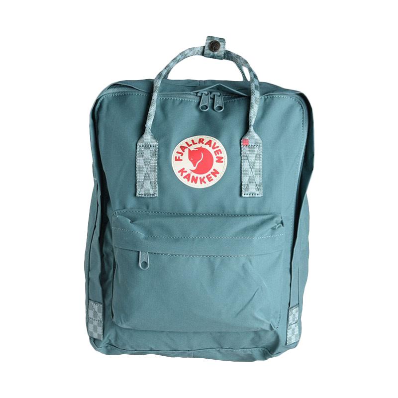 kanken backpack frost green chess pattern
