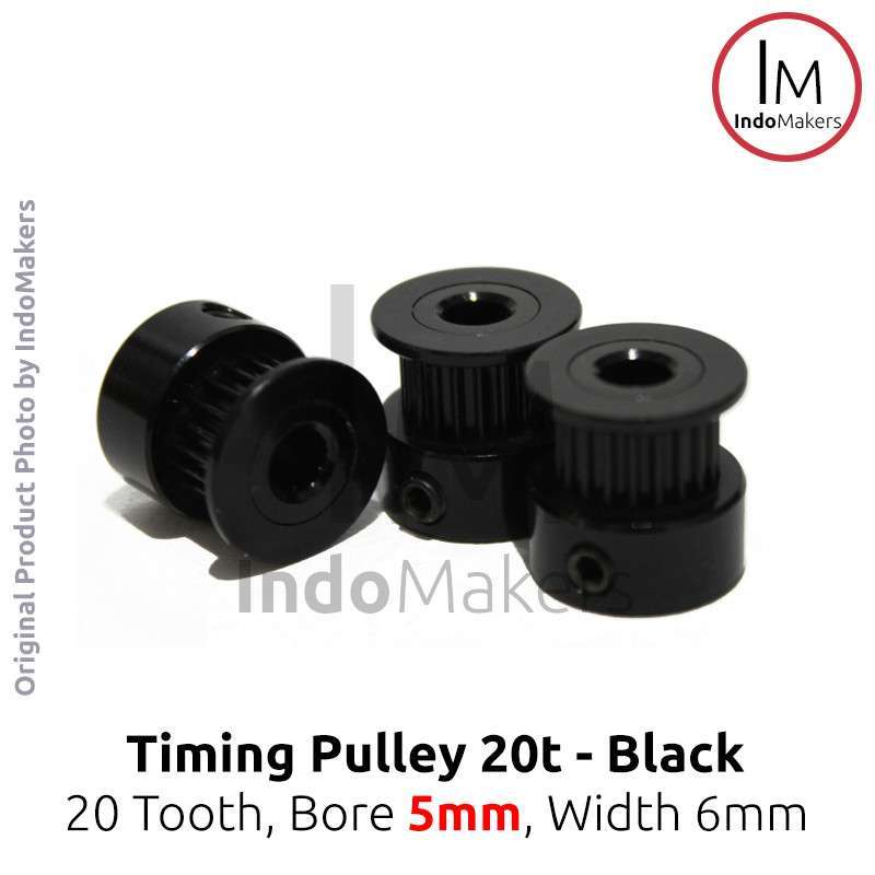 for NEMA 17 Bore 5mm Belt GT2 6mm BLACK 