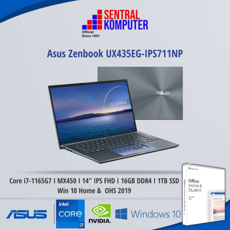 Asus Zenbook UX435EG-IPS711NP-i7-1165G7-MX450-16GB-1TB SSD-Win 10 OHS 19