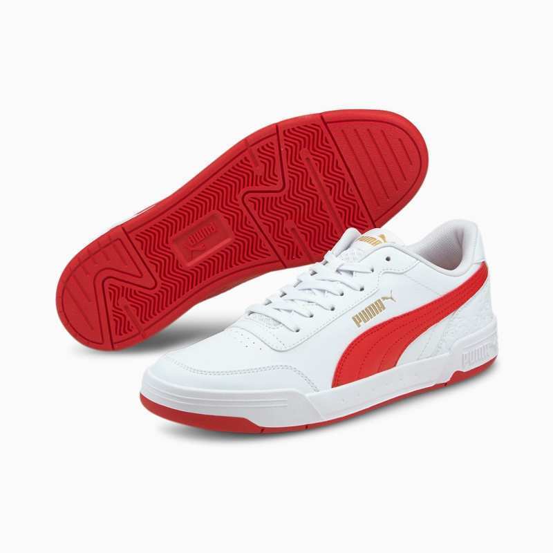 puma white red sneakers