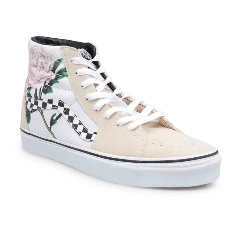 Vans checker top floral sk8 hi