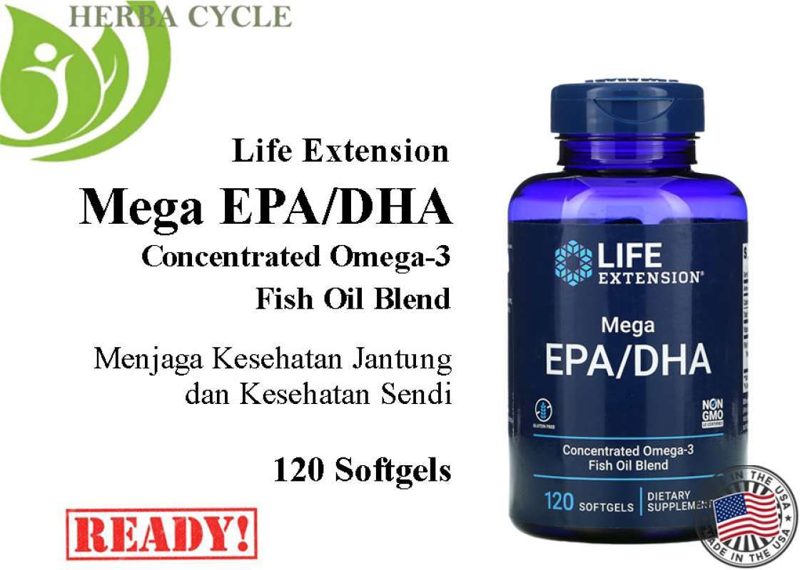 Jual Life Extension Omega Foundations Mega EPA DHA 120 Softgels Life  Extension EPA DHA di Seller Herba Cycle - Kota Jakarta Pusat, DKI Jakarta |  Blibli