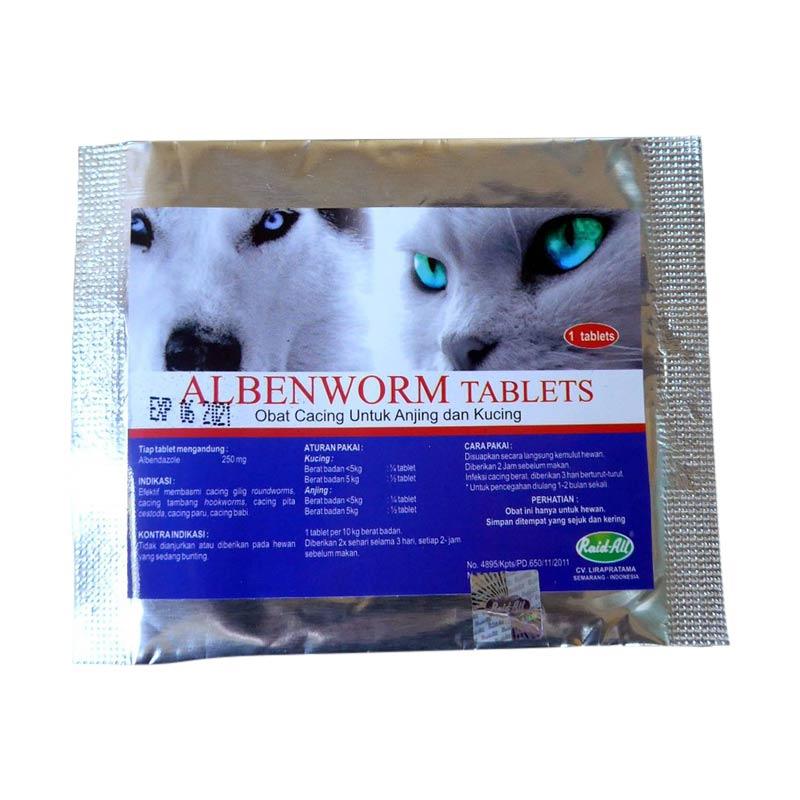 Jual Raid All Albenworm Tablets Non Drontal Obat Cacing Kucing Dan