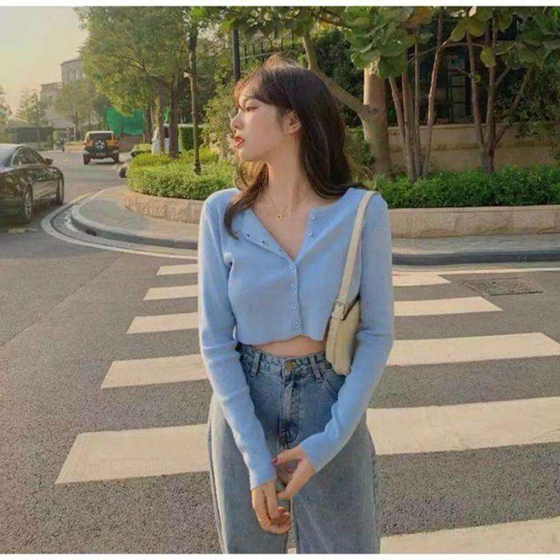 Jual Unikdanmurahh - Angel Korean Crop Rajut Knit Top / Cardigan Crop Gf -  Biru Muda di Seller UNIKDANMURAH - Sasak Panjang, Kab. Bogor | Blibli