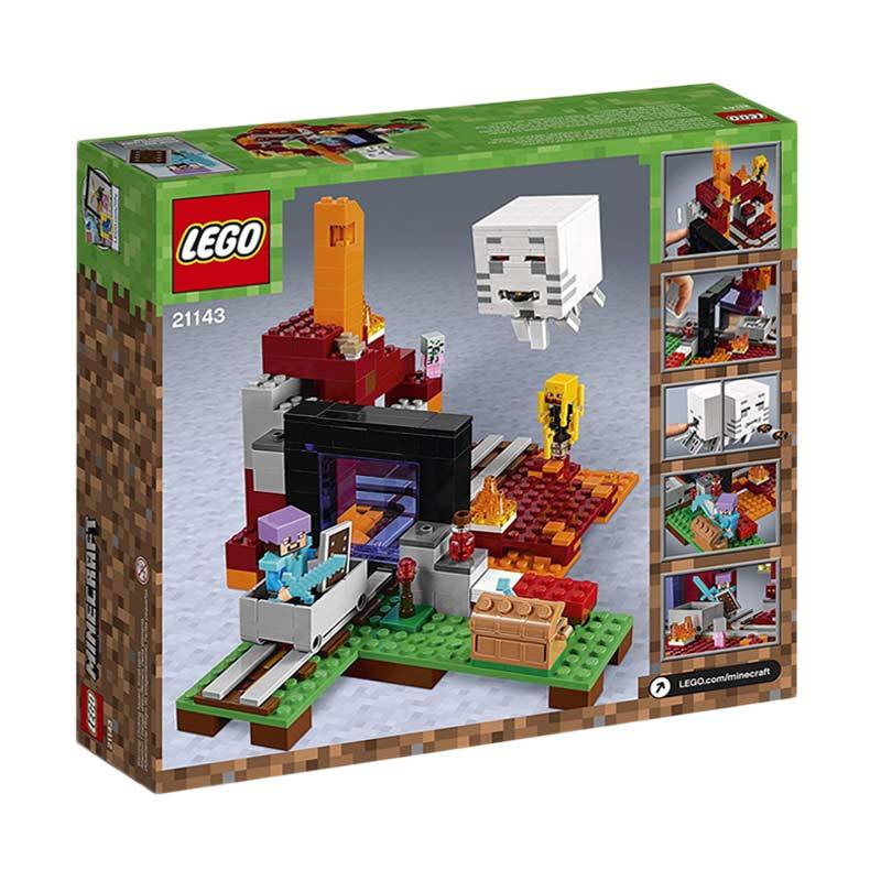 Minecraft nether portal how many blocks,lego minecraft 21143 the nether portal building kit blocks stacking toys 470 piece