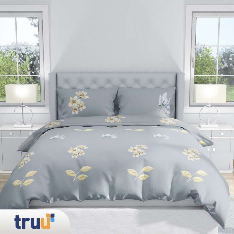 Jual Truu Sprei Katun Jepang Grey Leaf TRKJ011 di Seller truu official  store - Kota Jakarta Barat, DKI Jakarta | Blibli