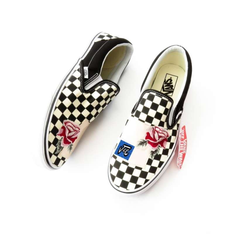 checker rose vans