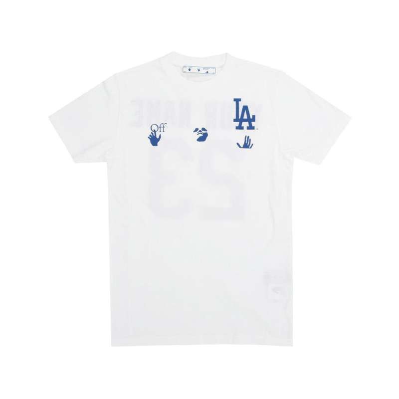 LA Dodgers Logo Print T-Shirt White Man 