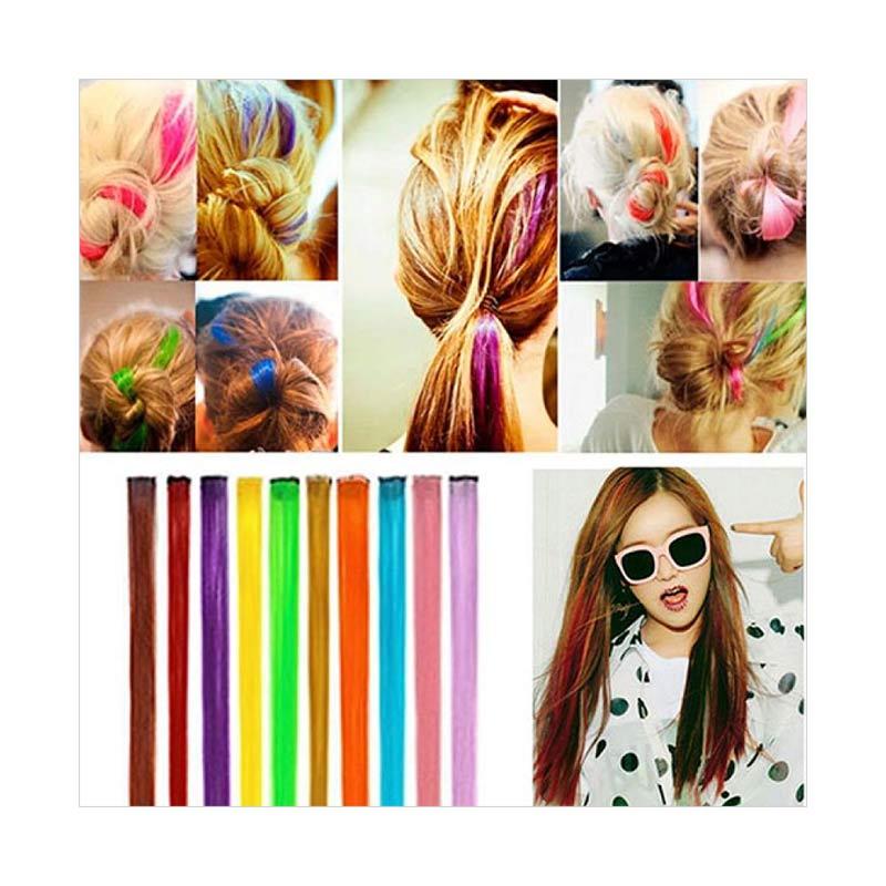 Jual Bluelans Women S Multi Color Long Straight Synthetic Clip In