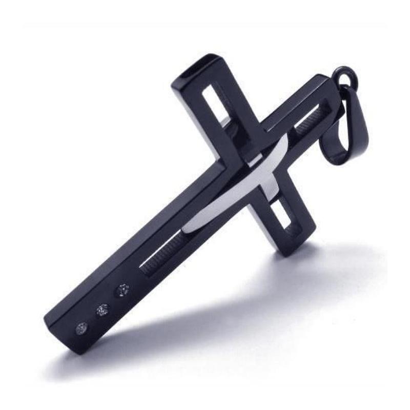 mens black titanium chain necklace