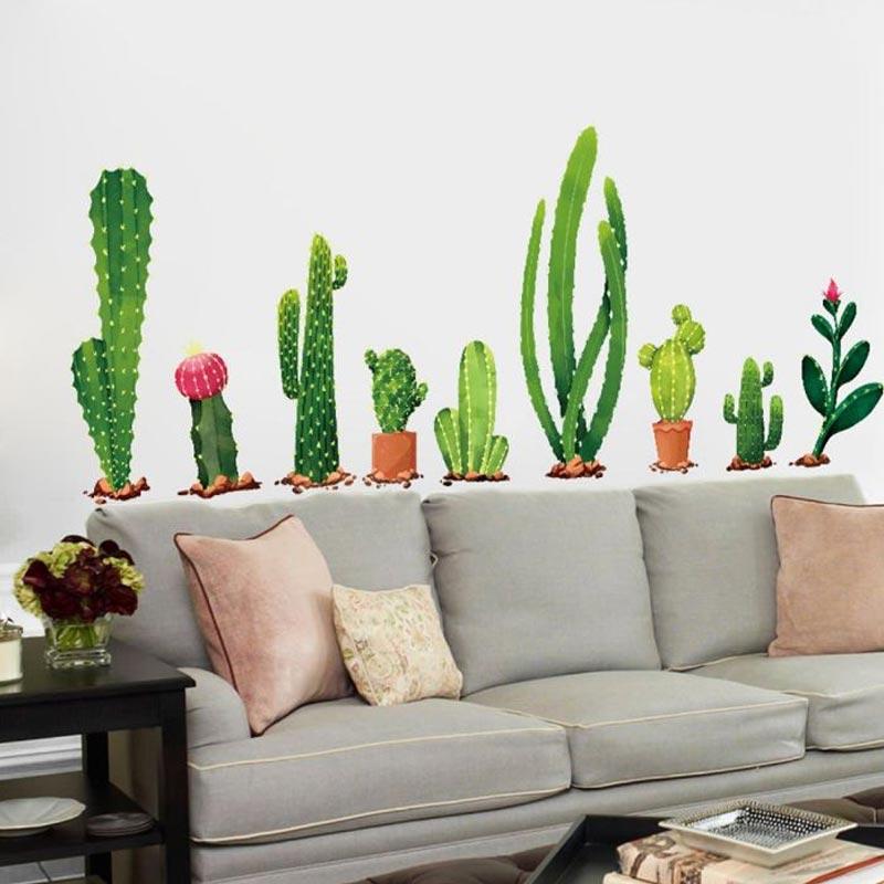Jual Bluelans Cactus Diy Background Wall Sticker Living Room