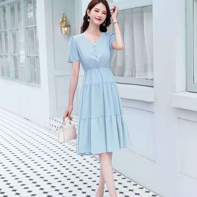 Korean ruffle on sale dress