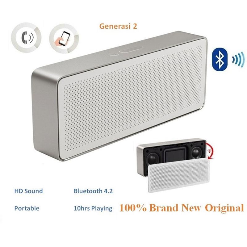 Jual Xiaomi Mi Square Box 2 Stereo Gen 2 Bluetooth Speaker Portable Original Bluetooth 4 2 Aux Port Mic Hd Sound Quality 10hours Play Music Online Februari 2021 Blibli