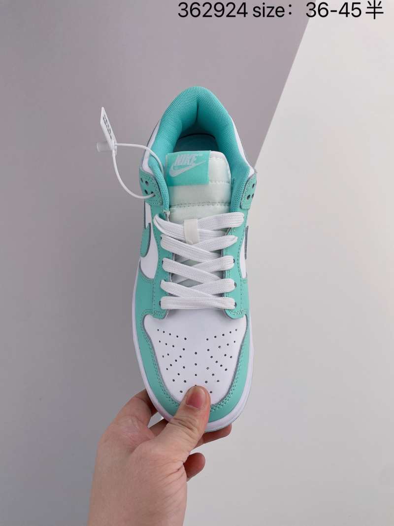 white and light blue dunks