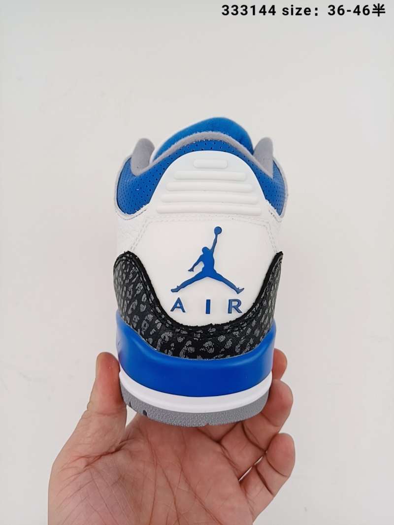 blue and white jordan basketball shoes
