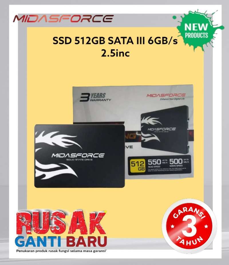Jual Midasforce SSD SATA III 6Gb s 512 GB SUPER LIGHTNING di