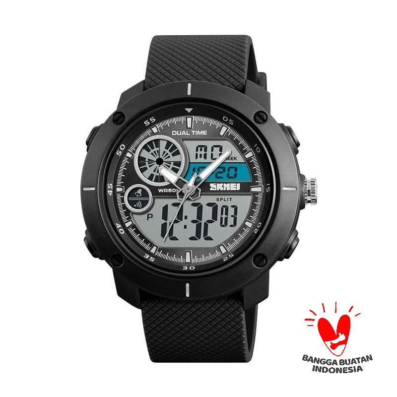 Promo SKMEI Dual Time Jam Tangan Pria Original 1361 Free