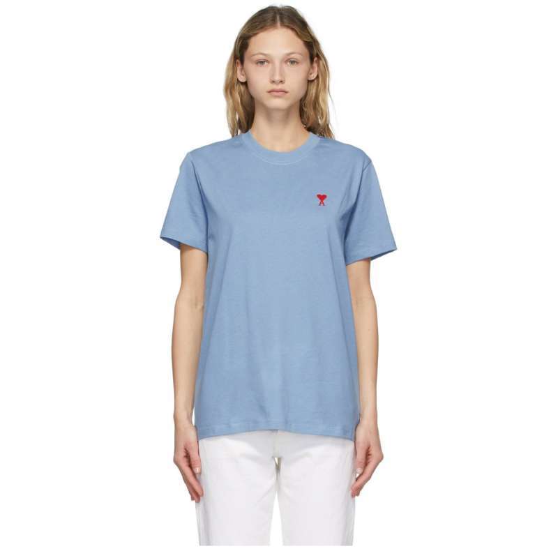Jual AMI Alexandre Mattiussi BLue Ami De Coeur T shirt BLUE L di