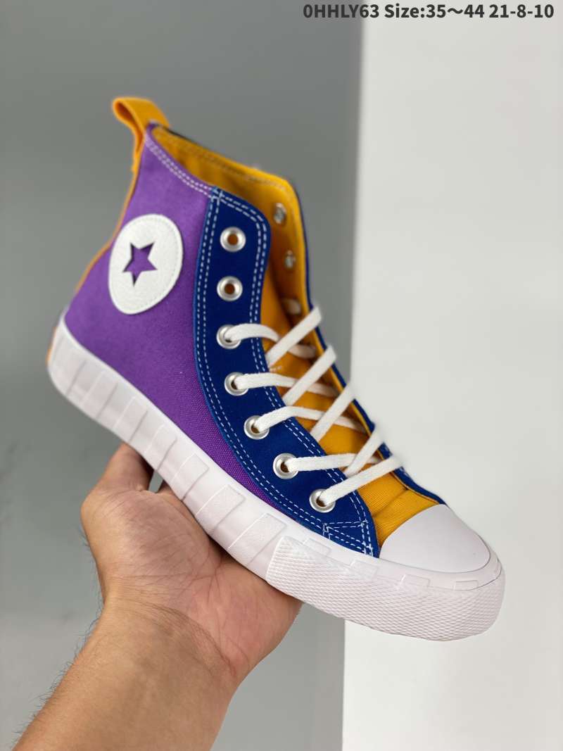 purple yellow converse