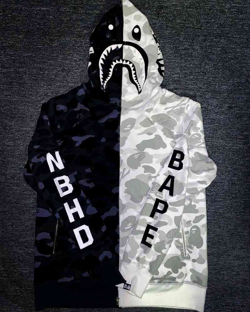Hoodie bape discount x neighborhood
