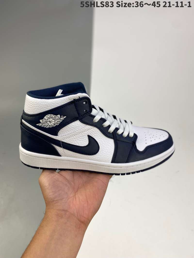 jordan aj 1 mid blue and white