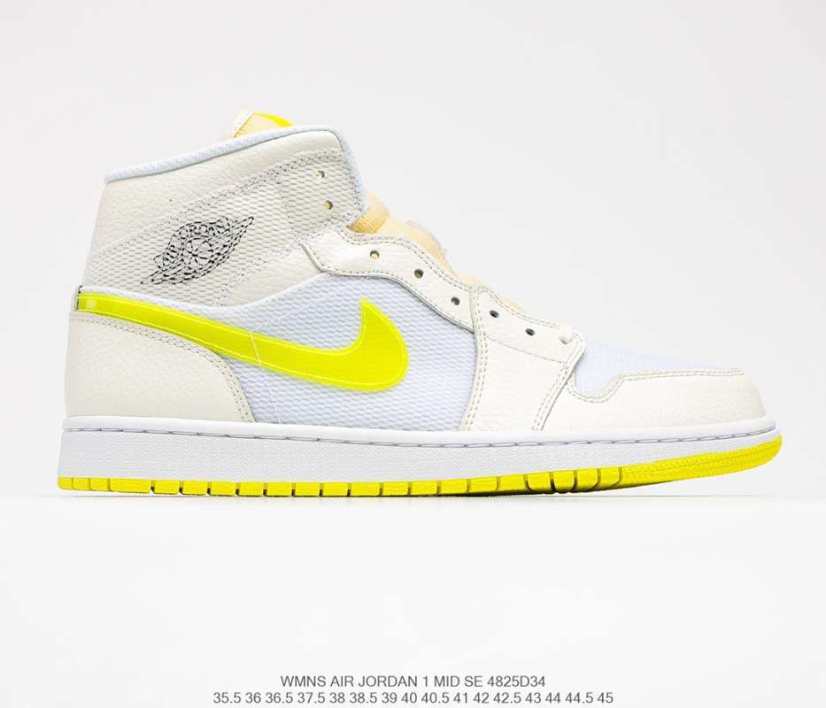 air jordan 1 mid white yellow