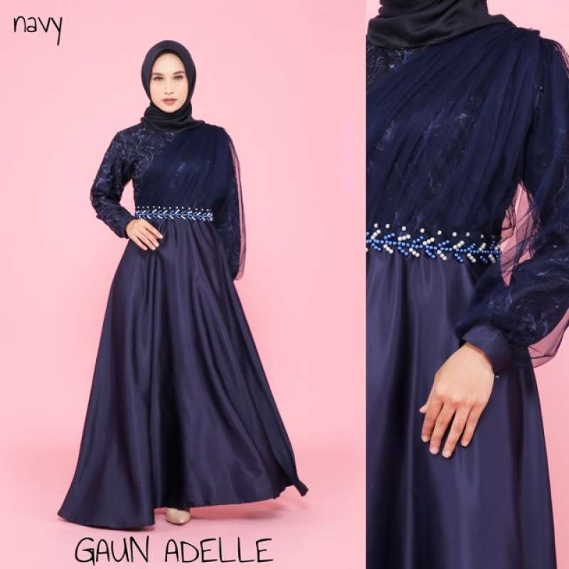 Gaun satin cheap bridal hijab
