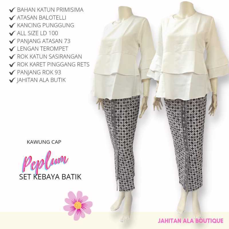 Jual SET KEBAYA KAWUNG CAP PEPLUM - Set Kebaya Batik Original Modern di  Seller Gayuh Rahayu Batik - Kab. Sragen, Jawa Tengah | Blibli