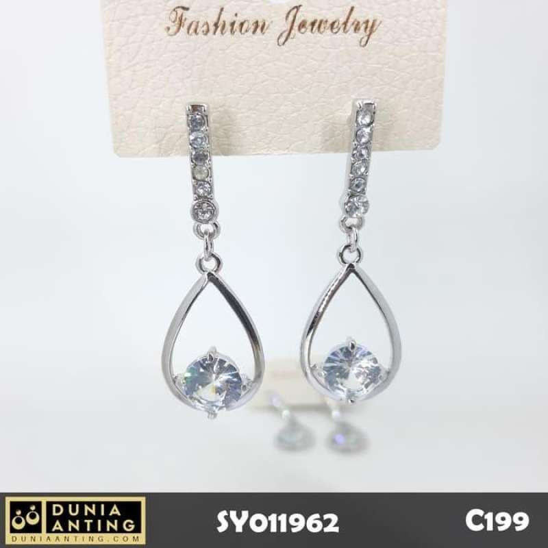 Zirconia Earrings From Swarovski Elements 18k White Gold GF