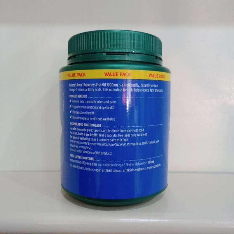 Jual Nature s Own Odourless Fish Oil 1000 mg 500 Capsules di