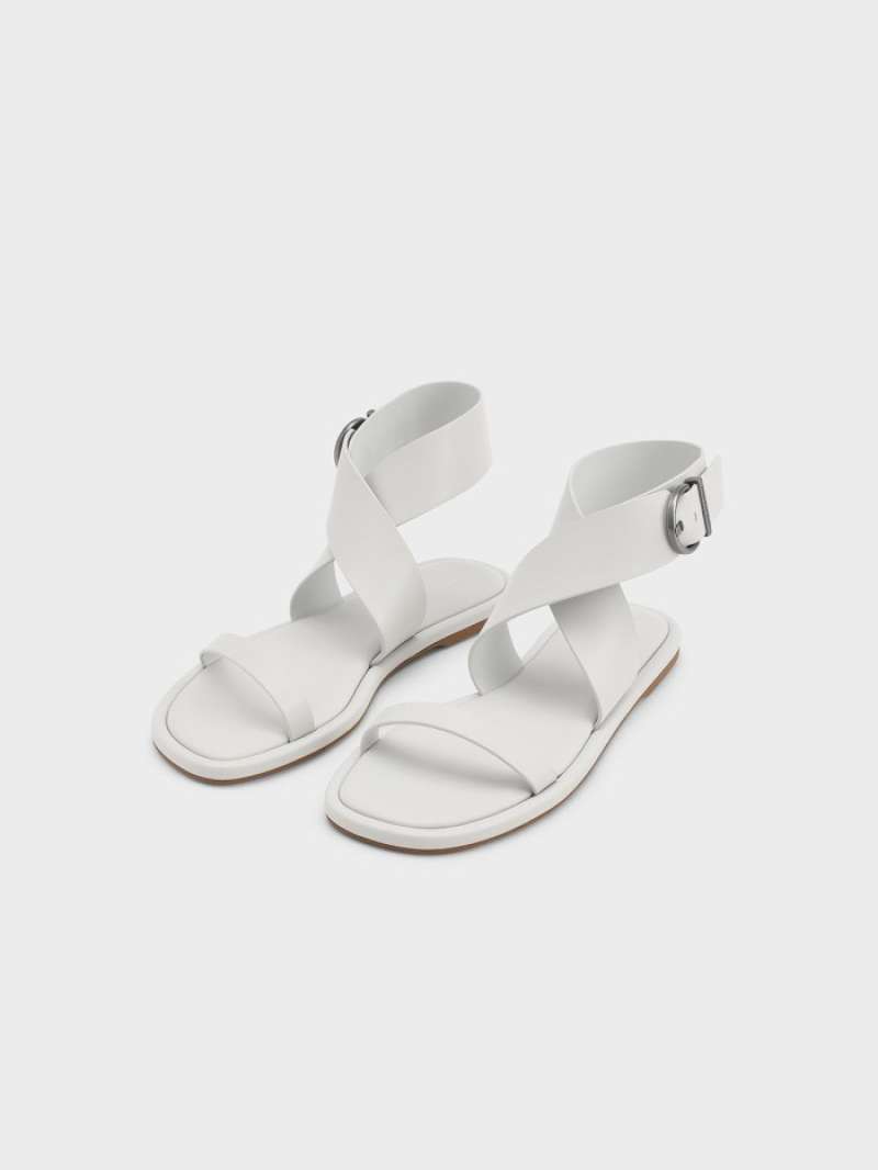 Thick Ankle Strap Flat Sandals 