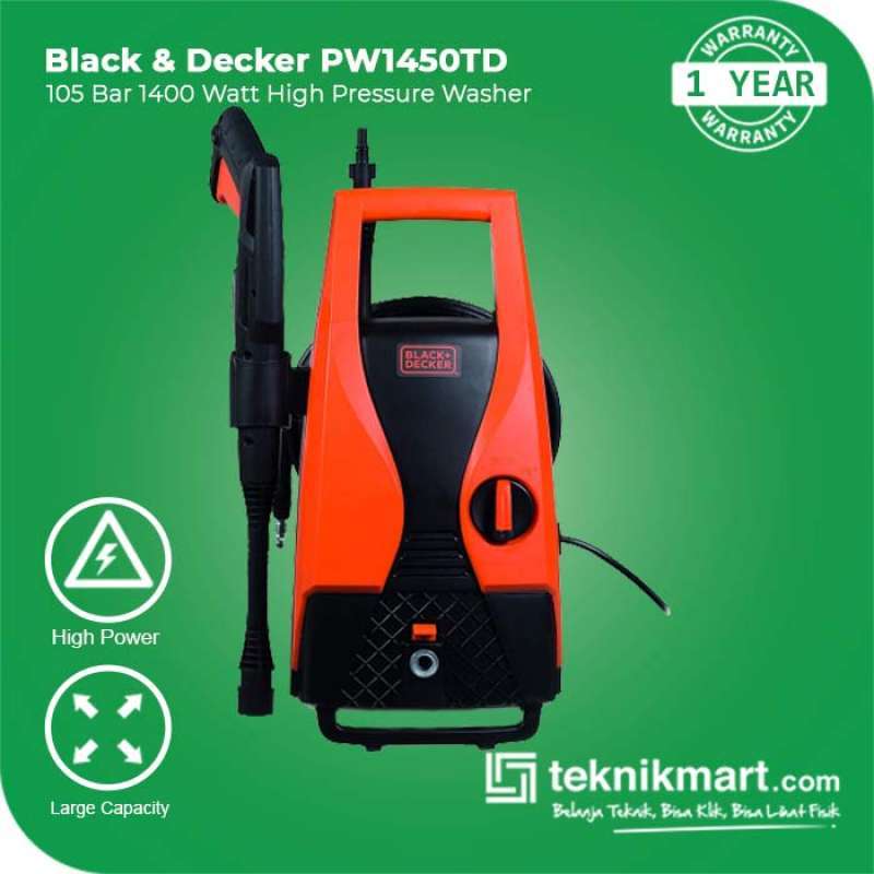 Promo Black And Decker Pw1450td 105bar 1400watt High Pressure