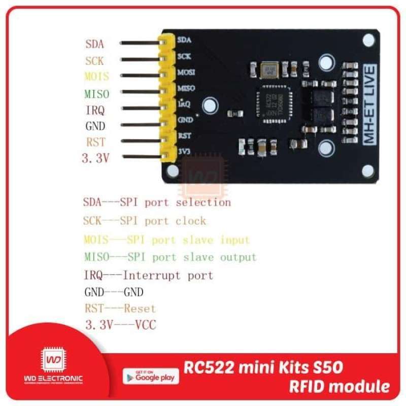 Mini RFID RC522 13.56 Mhz kit S50 module