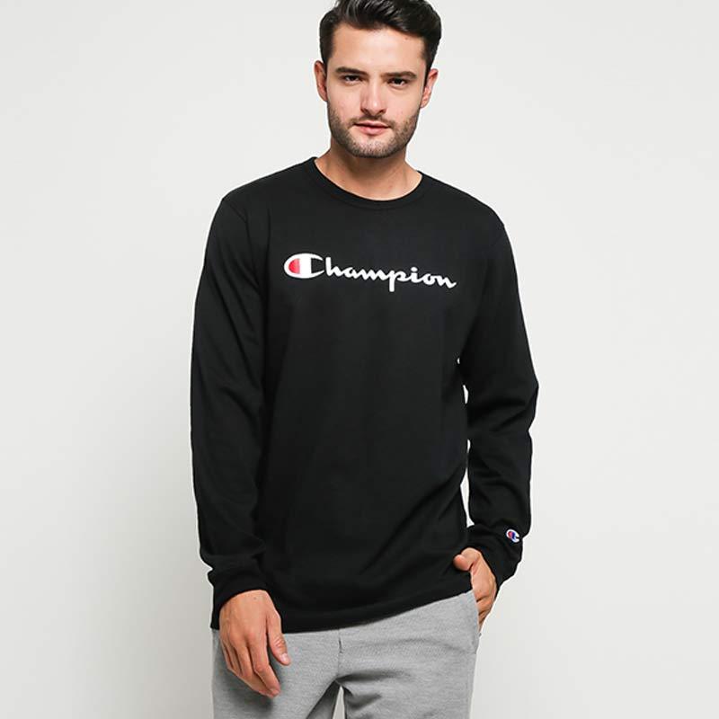champion shirt long sleeve black