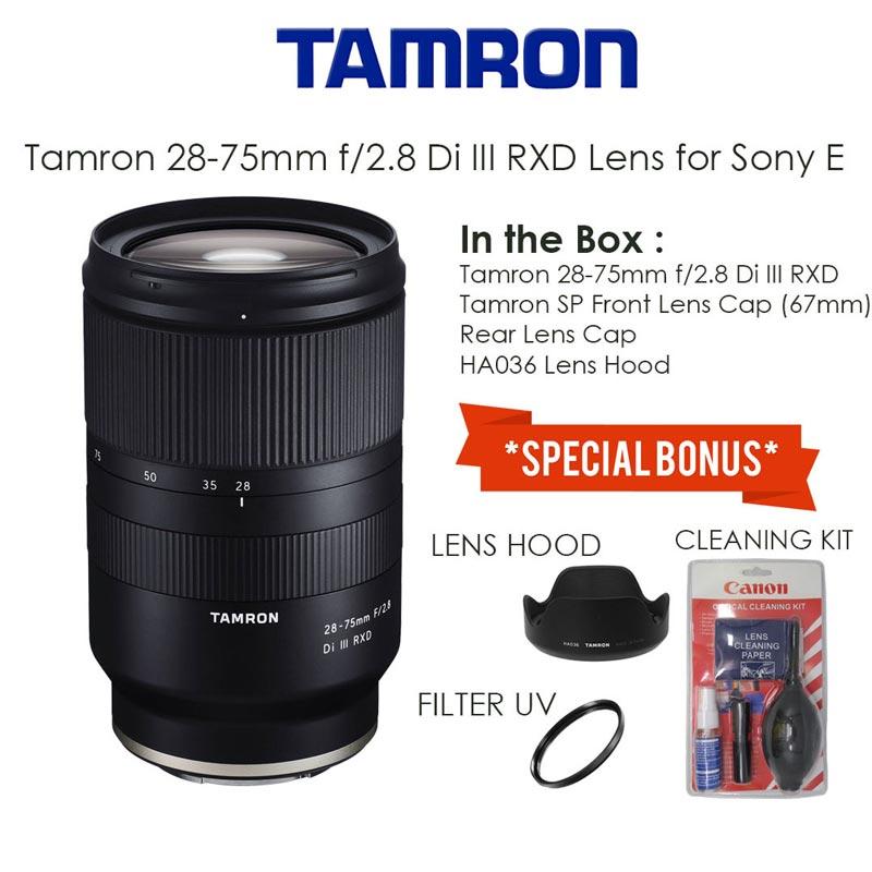 Jual Tamron 28 75mm F 2 8 Di Iii Rxd Lensa Kamera For Sony E Mount Bonus Filter Uv Cleaning Kit Online Juli 2020 Blibli Com