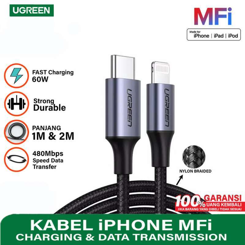 Kabel Usb Nylon Braided Iphone Charger Ugreen Cable USB C To - Main Image