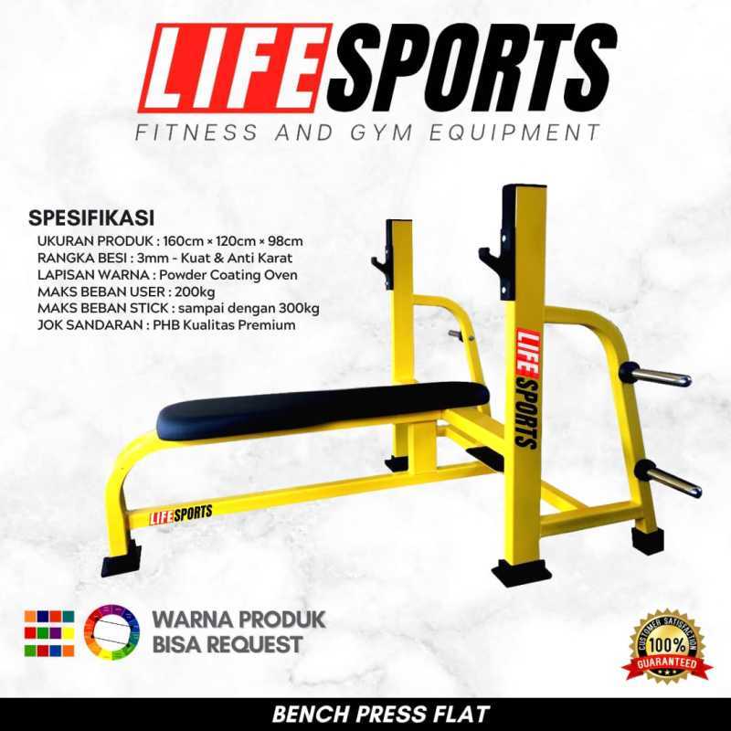 Promo Lifesports Bench Press Flat Original Alat Fitness Diskon 25