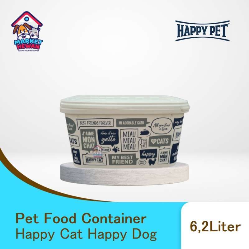 Promo Pet Food Container Happy Cat Happy Dog Liter Diskon