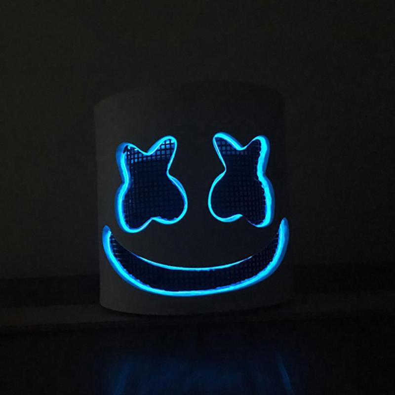 Jual Cool Marshmello Dj El Light Full Head Mask Helmet Halloween