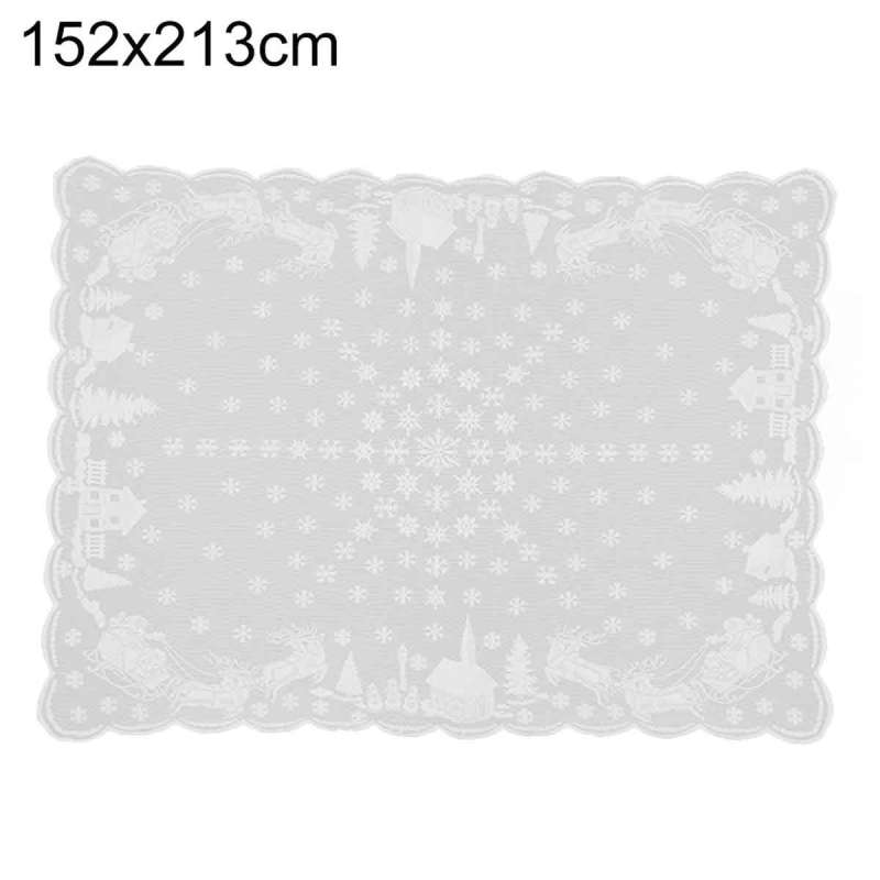 Jual Snowflake Elk Santa Claus Snowman Lace Tablecloth Table Cover Christmas Decor 152 X 213 Cm Online September 2020 Blibli Com