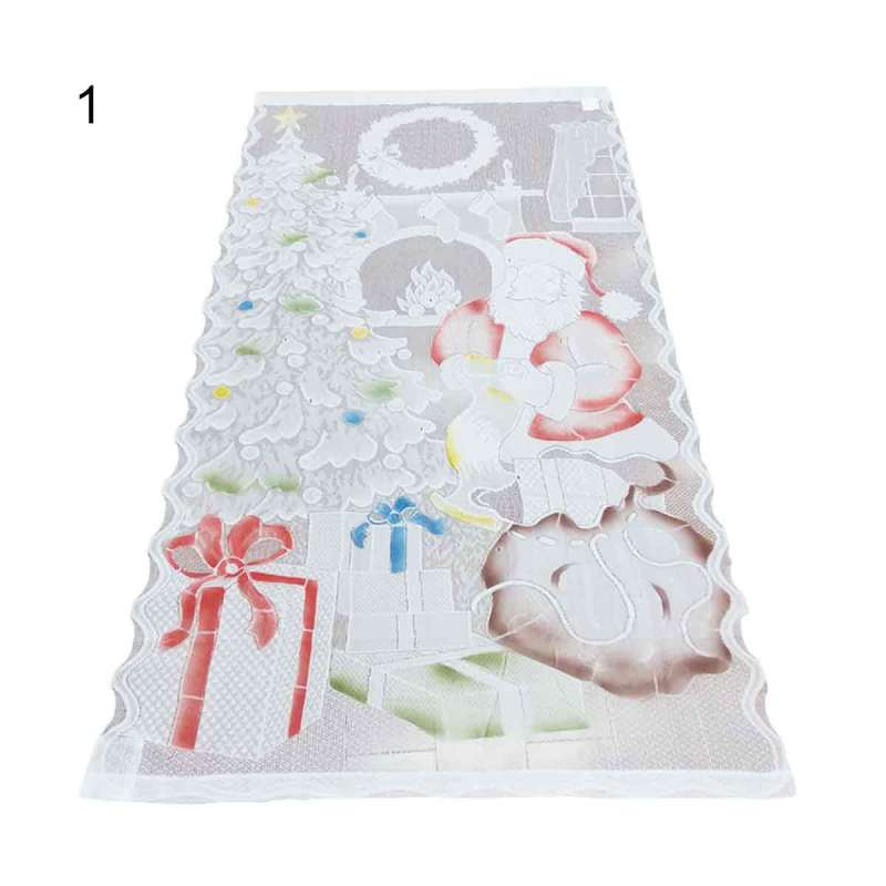Jual Led Light Lovely Santa Claus Gift Lace Curtain Window Drape
