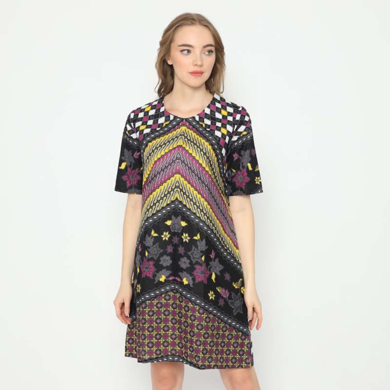 Jual WINGGO Sasha Simple Batik Dress L BLACK di Seller WINGGO id