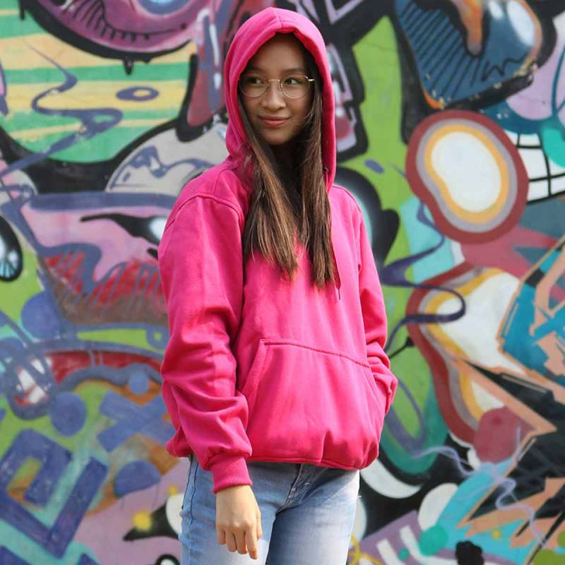 VALLERY S Hoodie Jaket Jumper Unisex Pink Fanta