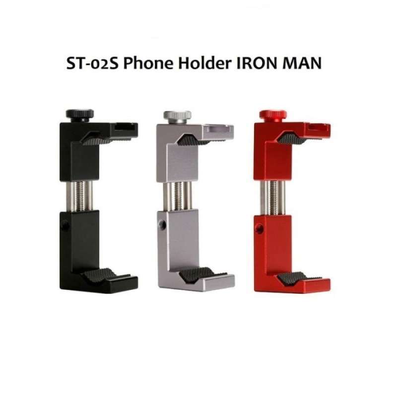 ULANZI ST-02S IRON MAN Smartphone Phone Holder HP Vlog Tripod Mount Hitam  ORIGINAL 100