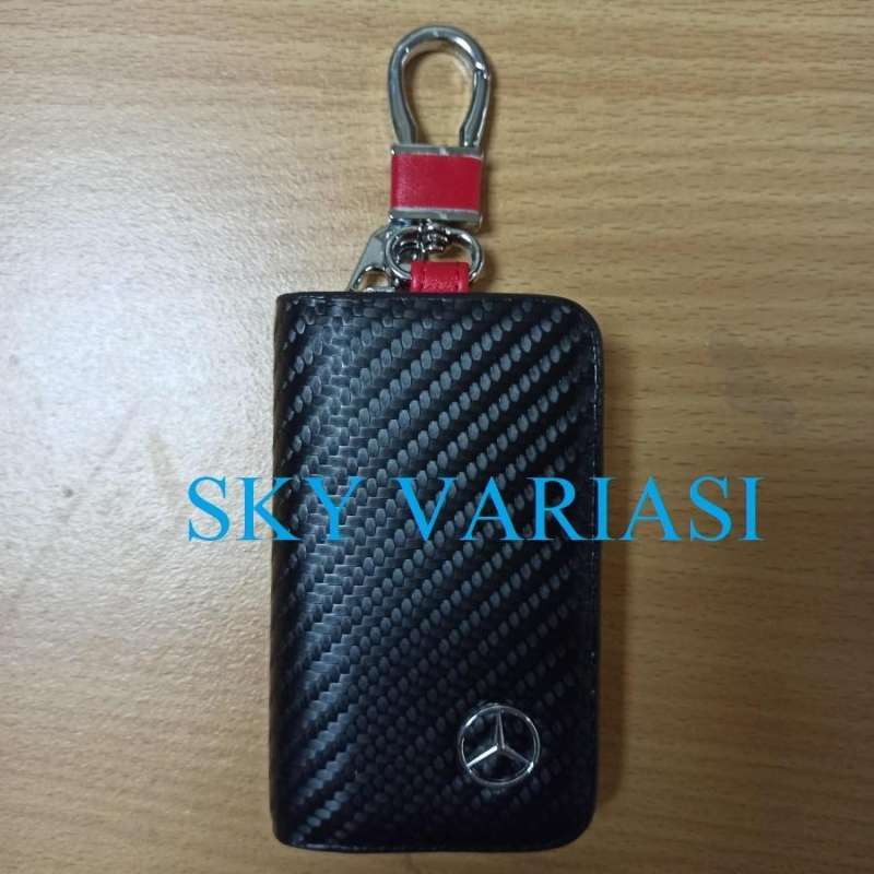 Dompet Stnk Key Chain Carbon Gantungan Kunci Mobil Mercedes Merrcy