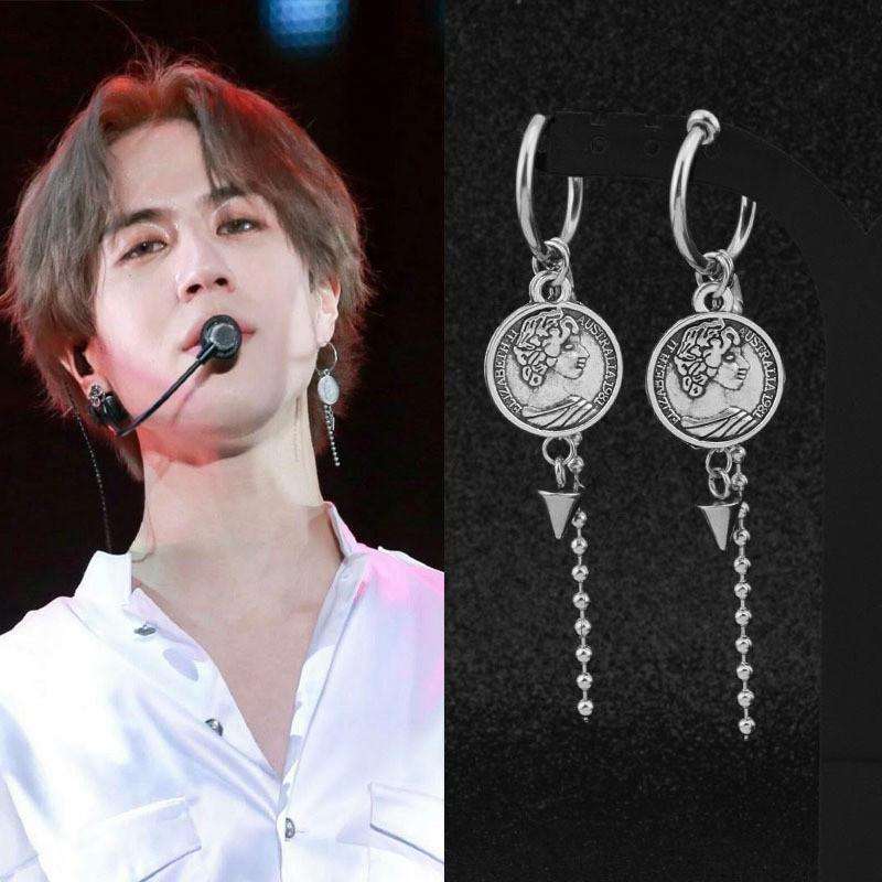 1 pasang anting tusuk yugyeom GOT7 kpop earrings stainless steel