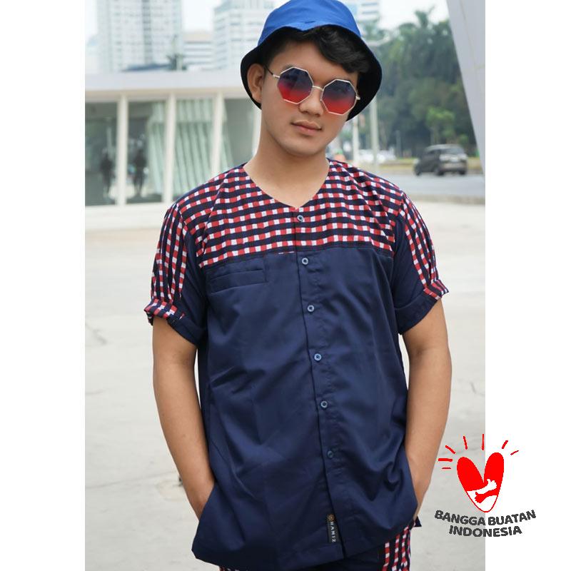 Jual Hamiz Short Sleeve Tanpa Kerah Kemeja Koko Batik Pria Terbaru Juli 2021 Blibli