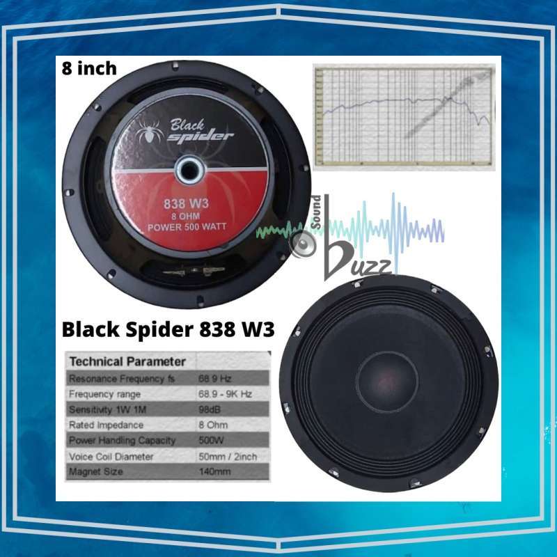 Jual Speaker Black Spider 8 inch Blackspider 838 W3 di Seller