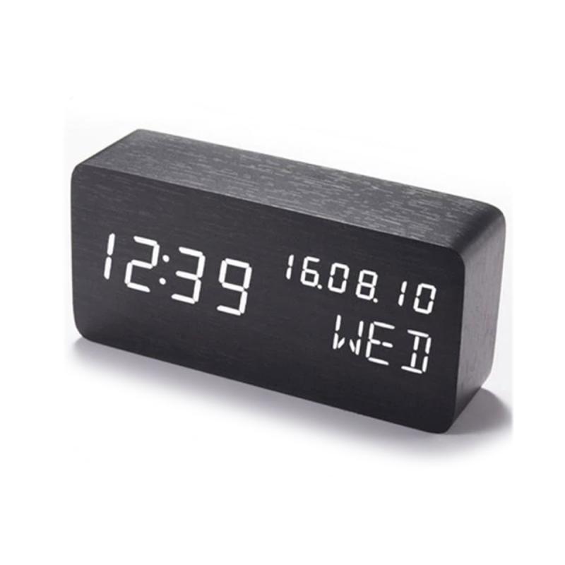 Jual H Ikea Wood Grain Alarm Voice Control Led Digital Clock Online September 2020 Blibli Com